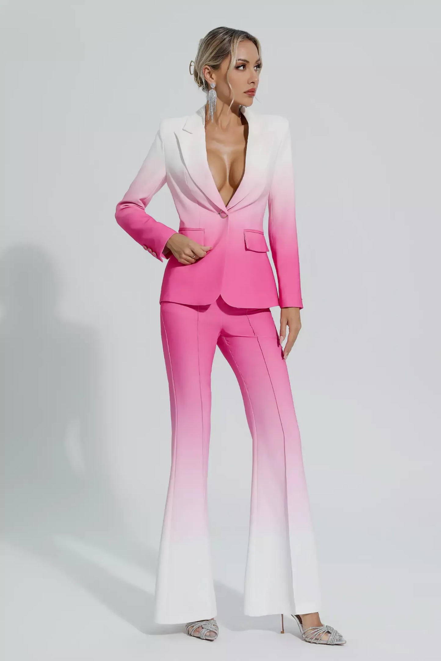 Anya Degrade Pembe Blazer Takım
