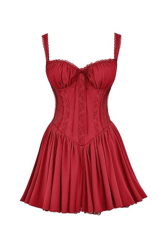 Agnes Dantelli Korse Mini Puf Elbise