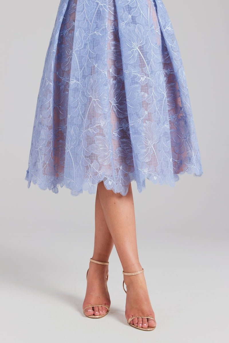 Elsie Korse Dantelli Midi Elbise Elbise