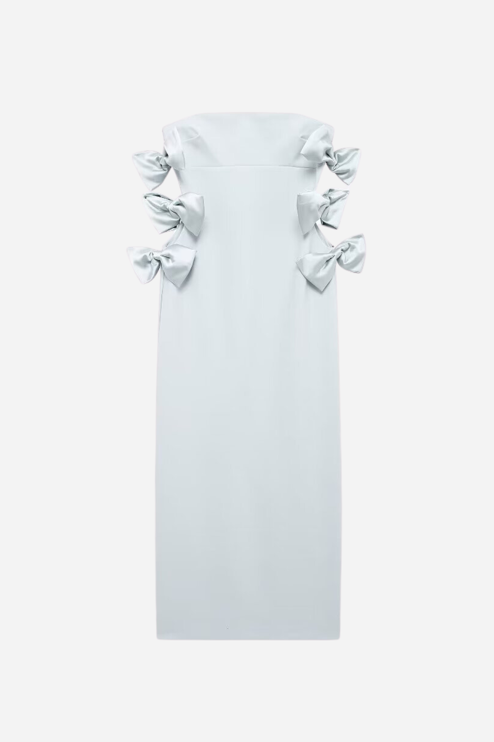 Straplez Fiyonklu Hollow Mini Elbise