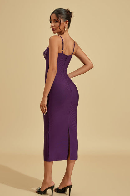 Charlotte Dantelli Bodycon Midi Elbise