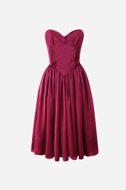 Roxanne Straplez Sweet Heart Midi Elbise
