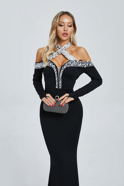 Monica Göksel İşlemeli Maxi Elbise