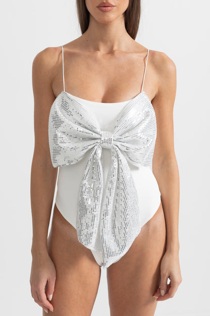 Önü Büyük Pullu Fiyonklu Bodysuit