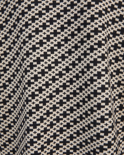 Alma Cross Jacquard Mock Neck Sweater