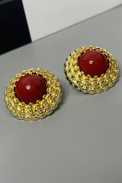 Vintage Kabaşon Alaşım Küpe