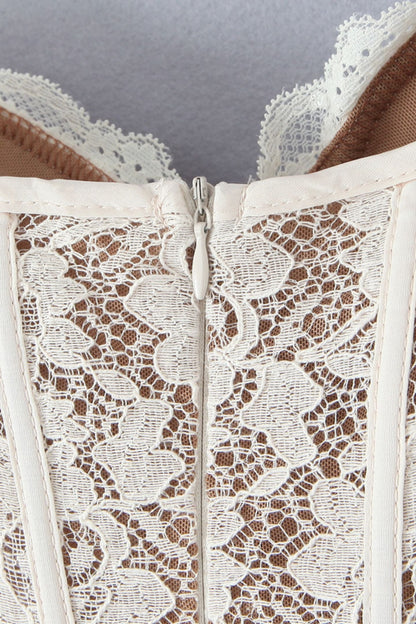 Çiçekli Dantel Korse Mini Elbise