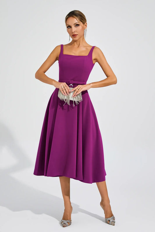 Phyllis Mor Slip Midi Elbise