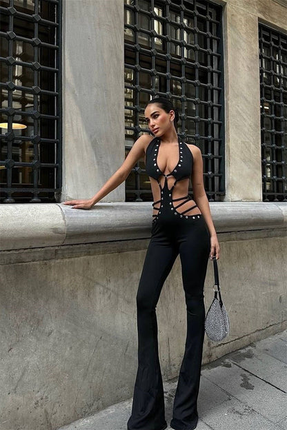 Amanda Halter Kesikli Tulum