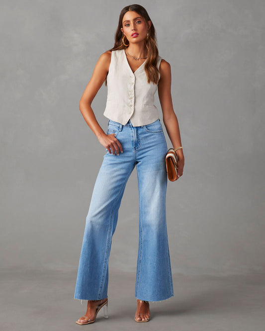 Aleesia Mid Bel Geniş Paça Jean