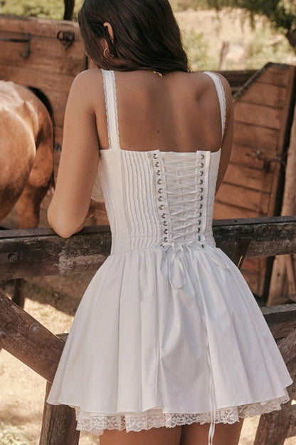 Agnes Dantelli Korse Mini Puf Elbise