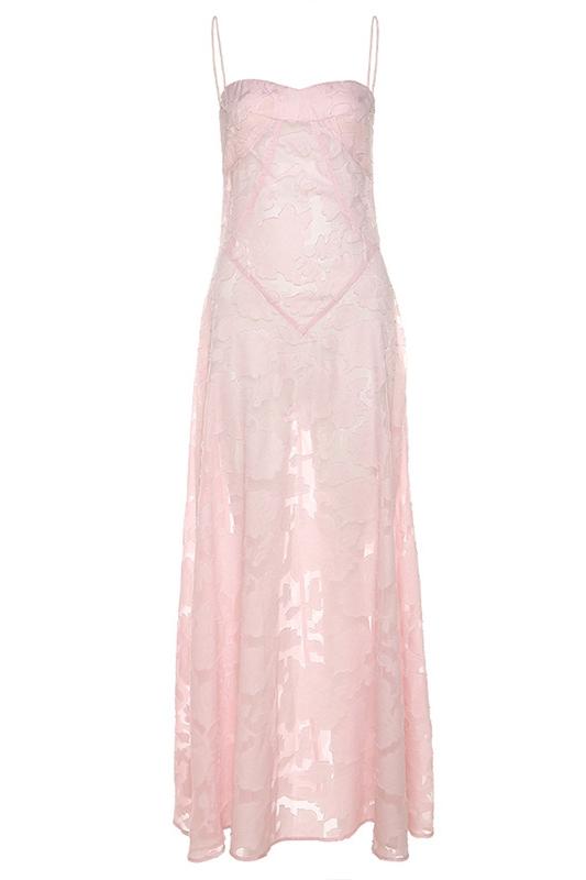 Alison Jakarlı A Kesim Maxi Slip Elbise