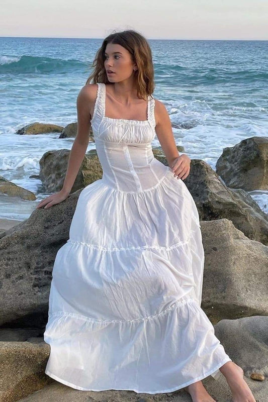Anastasia Volanlı Yarı Transparan Maxi Elbise