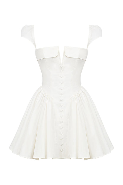 Evelyn Sweetheart Pileli Mini Elbise