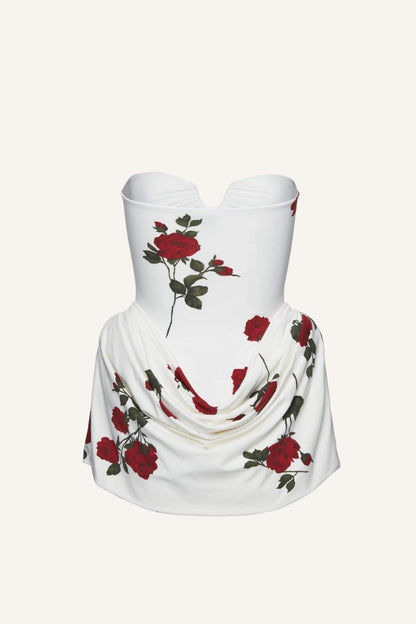 Louise Rose Baskılı Korse Mini Elbise