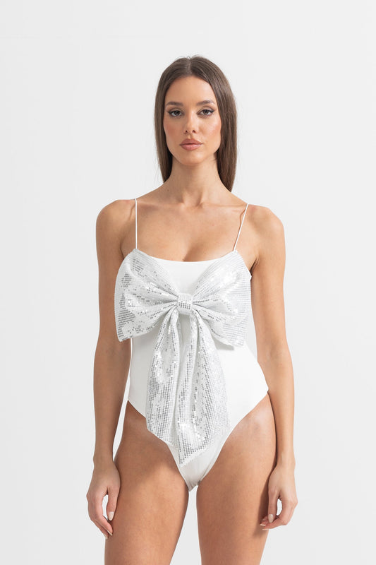 Önü Büyük Pullu Fiyonklu Bodysuit