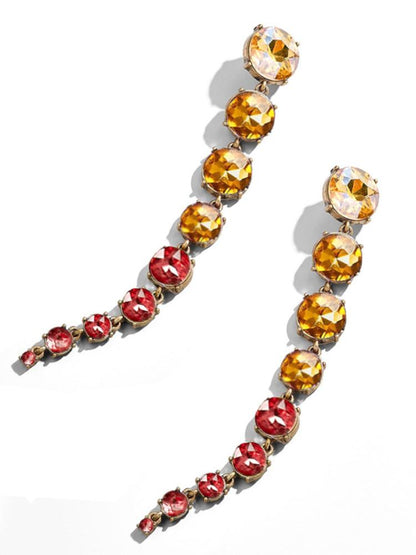 Odelia Gökkuşağı Diamante Zincir Küpe