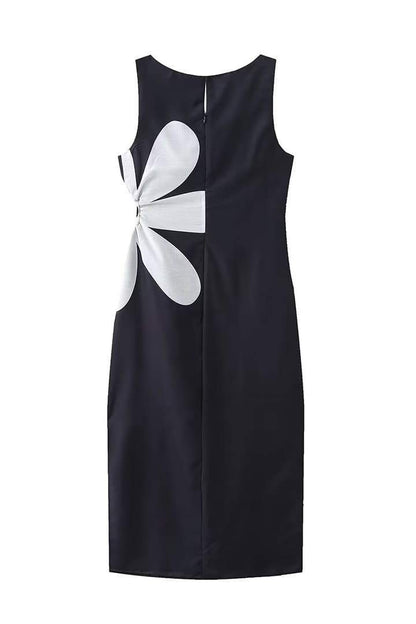 Ophelia Çiçek Baskılı Cut-Out Midi Elbise