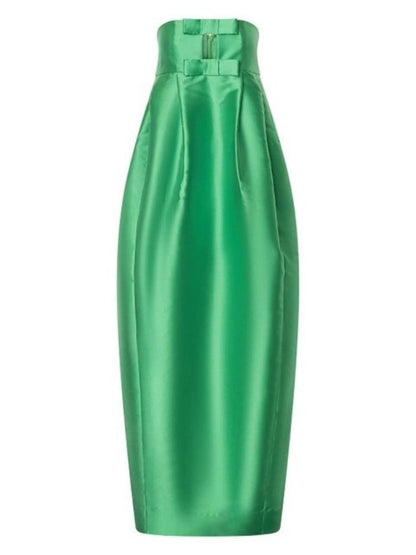 Straplez Papyonlu Lale Maxi Elbise