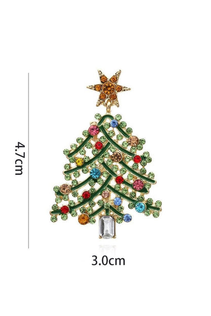 Yapay Elmas Noel Ağacı Damla Küpe