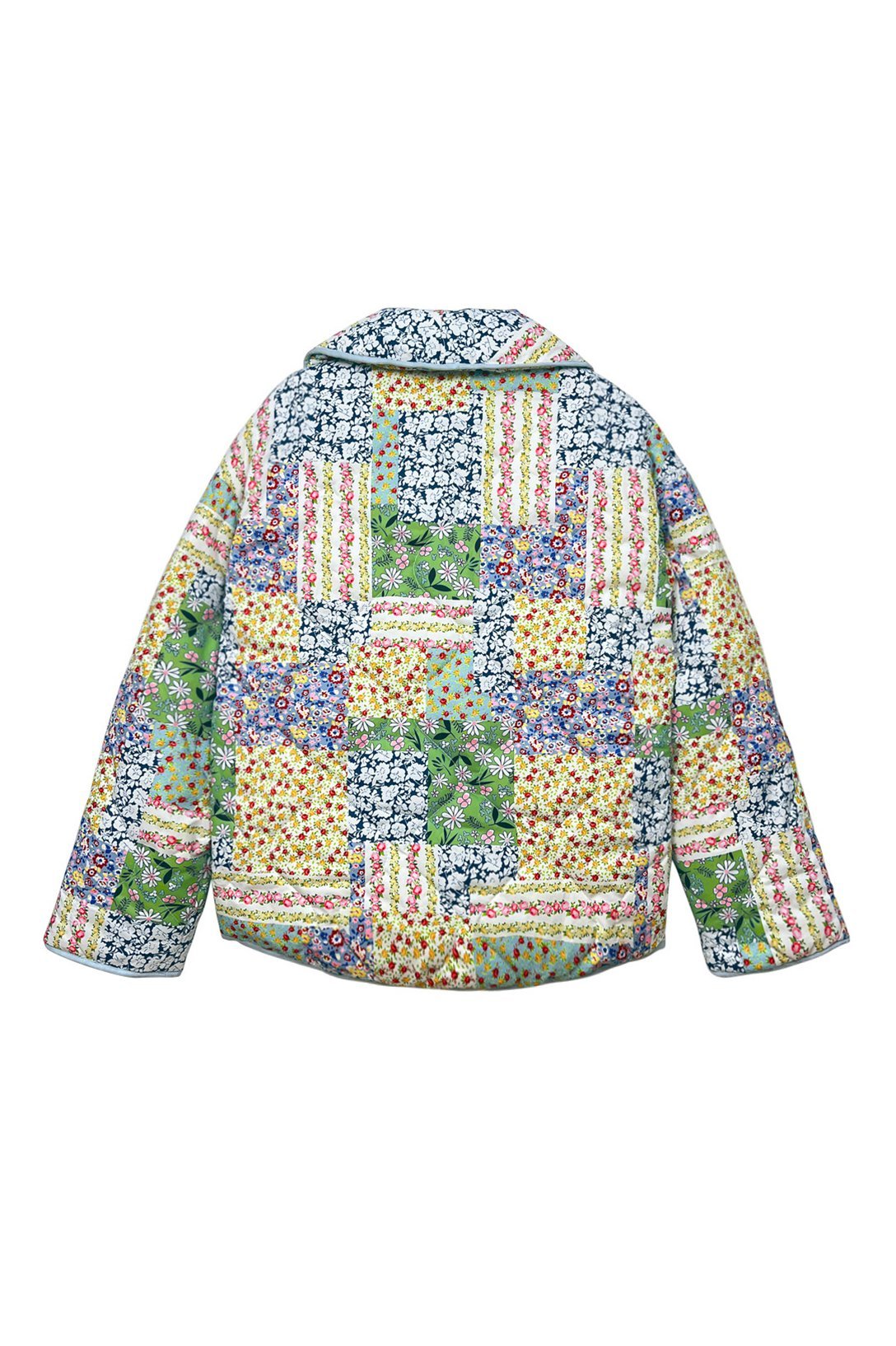 Teagan Patchwork Çiçek Desenli Kapitone Şişme Ceket